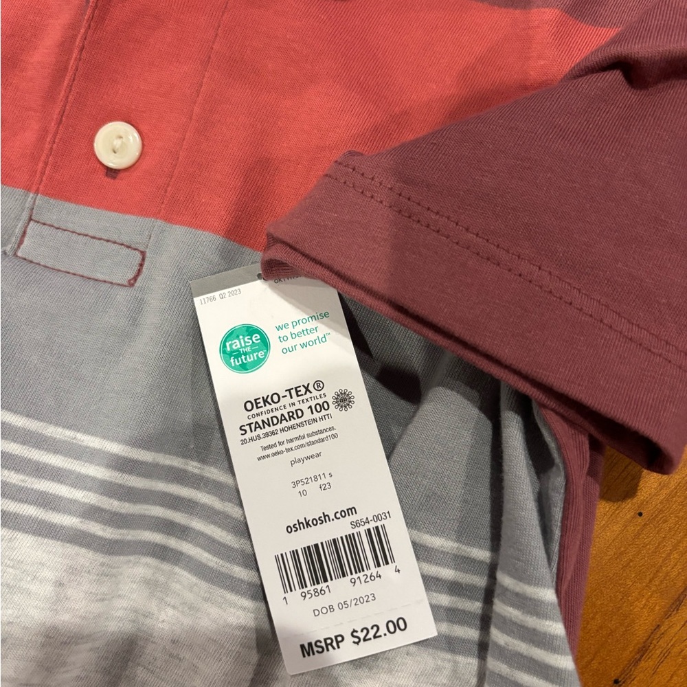 OshKosh B'gosh Men's Red and Gray Casual Shirt